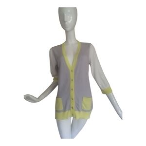 Sheer Gray and Yellow Cardigan